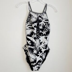 Bleu Rod Beattie Black Swimwear with Chris Cross Lacing at Front